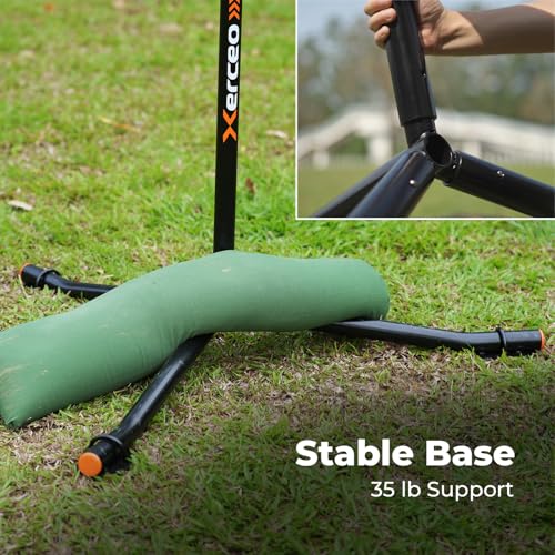 Youth Baseball Swing Trainer, Adjustable Height Batting Trainer with Auto Reset, High-Density Feedback Ball, Easy Setup Baseball Training Equipment for Kids Backyard Hitting Practice