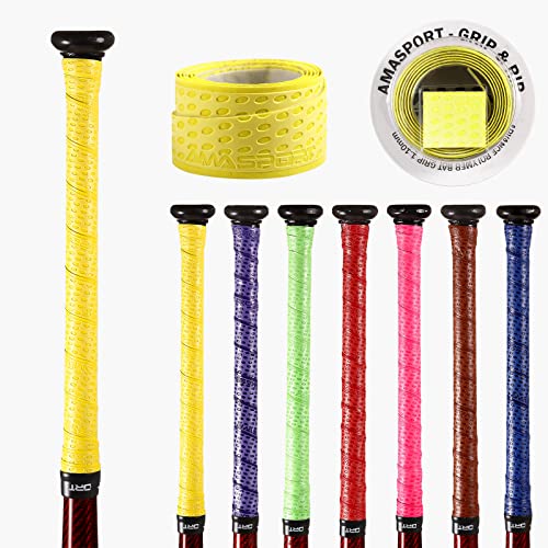 insum Baseball Bat Grip Tapes Softball Bat Wrap Grip Tape 1.1mm - color: Yellow