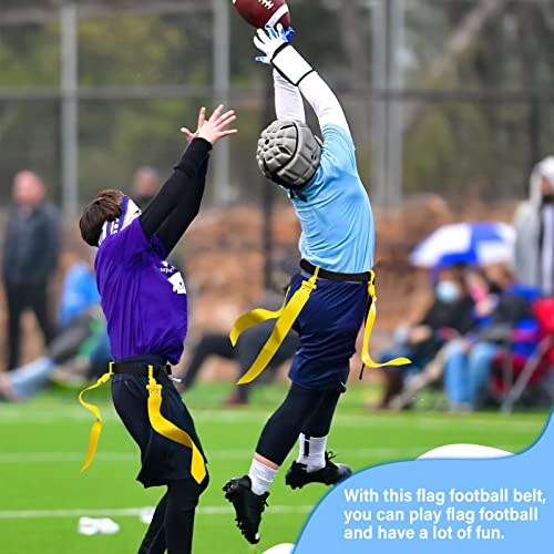 Junkin 6/8/10 Players Flag Football Sets Adjustable Football Belts and Flags for Youths Teens Kids Adults Players Sports Team - color: Yellow