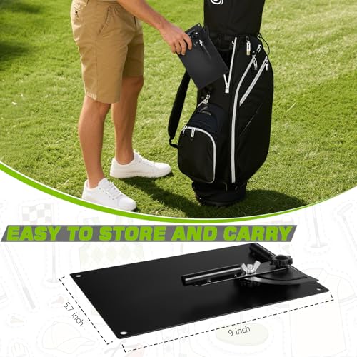 Pro Golf Alignment Sticks Holder – Adjustable Swing Plane Trainer with Weighted Base | Golf Training Aid for Swing Path, Putting & Aiming (Black Scale) - Not Included Alignment Sticks