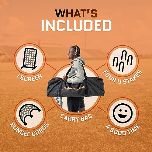 ACELETIQS Baseball Pitching Net & i-Screen (Compact & XL Sizes) Softball Baseball Pitcher Protector for Batting Cages and Fields | Heavy Duty Net for Back Drive, Line Protection - Multi-Purpose Use - size: 7 x 4 feet