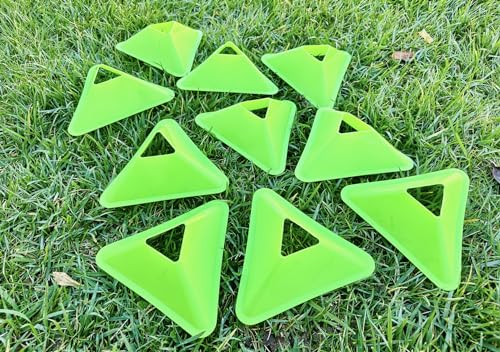 Unicorn Co Premium Football Soccer Agility Plyometric Training Triangle Plate Cones 20pcs - color: Green