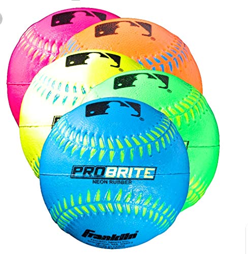 Franklin MLB Rubber Sponge Pdq Neon Probrite T-Ball (12 Pack)