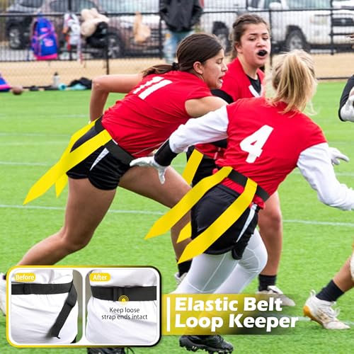 Flag Football Belts for Youth, Kids and Adults Sport Team Building and Competition Training - color: Yellow