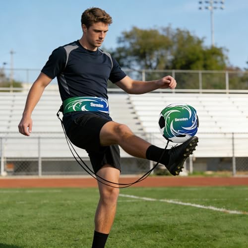 Senston Soccer/Volleyball Training Belt-Fits Ball Size 3, 4, and 5-Universal Training Belt for Youth & Adult Athletes, Flexible Length Design (Durable Nylon Material) - color: Green