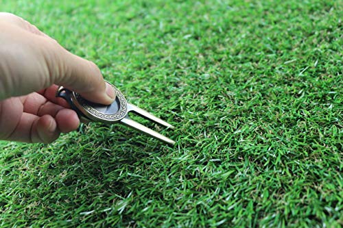 Golf Divot Repair Tool with Golf Club Skull Ball Marker Golf Gift for Golfer (Club)
