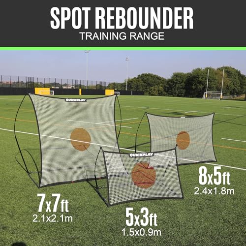 QUICKPLAY Spot Target Soccer Rebounder | Weather-Resistant Rebound Net with Carry Bag | Great for Passing, Receiving, and Trapping Practice | Ideal for Team or Solo Training