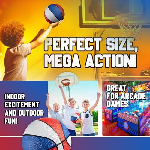 Bedwina Rubber Mini Basketball Balls for Kids 7 Inch, Size 3 Pack of 45 - Mini Hoop Outdoor Basketball Set & Indoor, for Small Hoops & Pool Parties - Kids Party Favors - style: 45-pcs