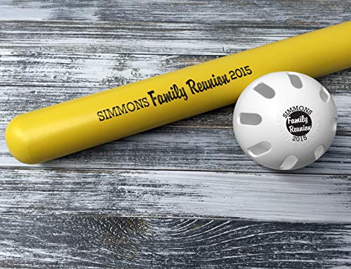 Personalized Plastic Bat & Ball Combo Gift - color: Family Reunion