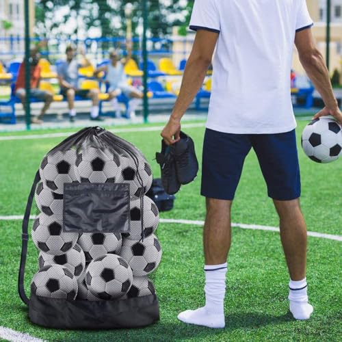 BROTOU Extra Large Mesh Ball Bag, Drawstring Socce Bag for Coach, Use for Basketball, Volleyball, Baseball, Mesh Equipmenbag with Adjustable and Portable Strap - size: 30" x 40"
