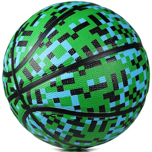 Official Rubber Basketball Outdoor Indoor Mens Basketball Ball Size 3/4/5/6/7 for Kids Youth Teen Boys and Girls Gift Ideas(Without Pump)