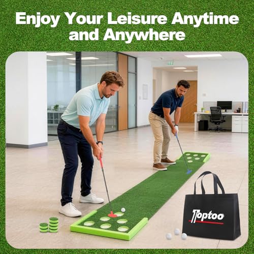 Golf Putting Mat, Practice Golf Putting Green Training Aid for Indoor, Outdoor at Home, Office, Backyard with Putter and Balls 9.84 ft - size: Width: 17.7 in; Length: 9.84 ft