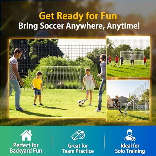 3-in-1 Soccer Goal with Rebounder & Backstop Net, Soccer Training Equipment for Backyard, Soccer Rebounder for Shooting, Passing & Ball Control, Kids & Youth - style: Standard