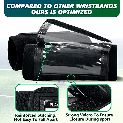 Youth Adult Football Wristbands, Quarterback Playbook Wristband with 3 Compartments, Wrist Coach for Football, Baseball, Softball, All Sports - style: Adult Version-6 PACK