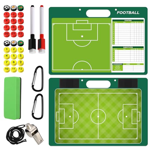 Magnetic Coach Marker Boards, Dry Erase Double-Sided Coach Lineup Clipboard, Coaches Gift, Fit for Basketball, Football, Soccer, Baseball - style: Soccer clipboard for coaches magnetic