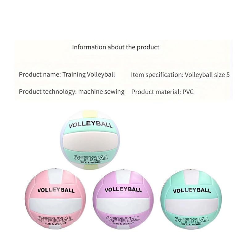 Official Size 5 Volleyball with PU Cover Outdoor Volleyballs with Protective Knee Pads for Girls Boys Teenager Indoor Training Game Outdoor Sand Beach Pool Play