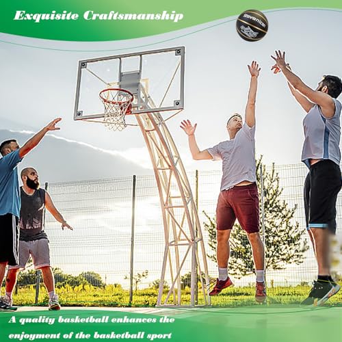 Basketballs Sports Balls Size 5, Rubber- Leather Basketball Kit for All-Weather Indoor Outdoor Youth Adults Physical Education(Deflated)