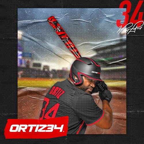 Ortiz34 Bat & Ball Set - Graffiti Plastic Bat & Ball Homerun Set- David Ortiz Backyard Baseball Set for Youth, Kids, Teenagers, Adults (Bat & Ball Set, Blue)