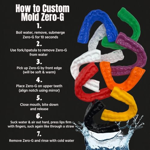 Zero-G Sports Mouthguard Black 1-Pack - Adult Size - Boil & Bite - Basketball, Football, Soccer, Baseball, Hockey, Lacrosse - color: Black