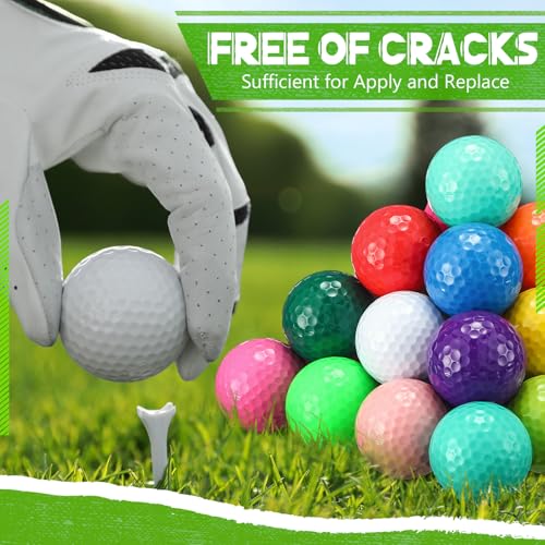 Vinsot 48 Pcs Golf Balls Bulk Solid Rubber Golf Soft Training Balls for Hit Swing Driving Range Indoor Outdoor Putting Practice and Training Custom Printed DIY Gifts (Mixed Colors)