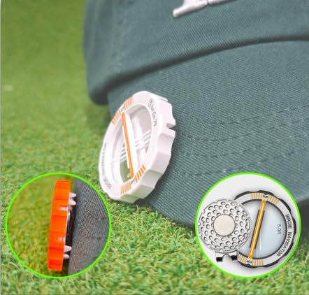 Birdie Navigator Golf Putting Alignment Tool - Specialized for 5ft Short Putts - Precision Ball Marker with Green Reader & Putting Mirror - Measure Aim in Cup Units Magnetic Hat Clip Included(Silver)