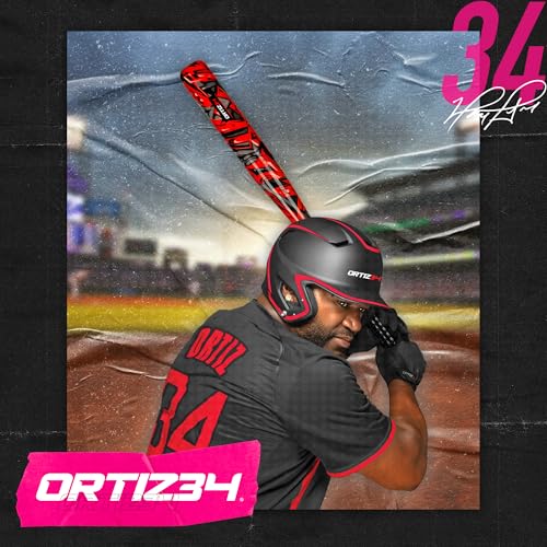 Ortiz34 Bat & Ball Set - Graffiti Plastic Bat & Ball Homerun Set- David Ortiz Backyard Baseball Set for Youth, Kids, Teenagers, Adults (Bat & Ball Set, Blue) - color: Pink, style: Bat & Ball Set