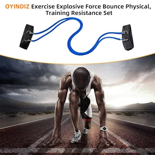 Resistance Speed Training Set, 8pcs Exercise Explosive Force Bounce Physical Equipment Double Rope Improve Agility Power Strength for Jumping Basketball Tennis Football Volleyball - color: Blue-6.6ft