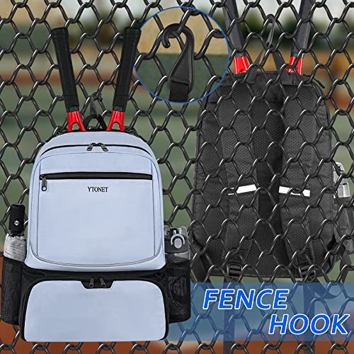 Ytonet Tennis Bag Tennis Backpack for Women Men 2 Rackets with Insulated Pocket Ventilated Shoe Compartment - color: Blue