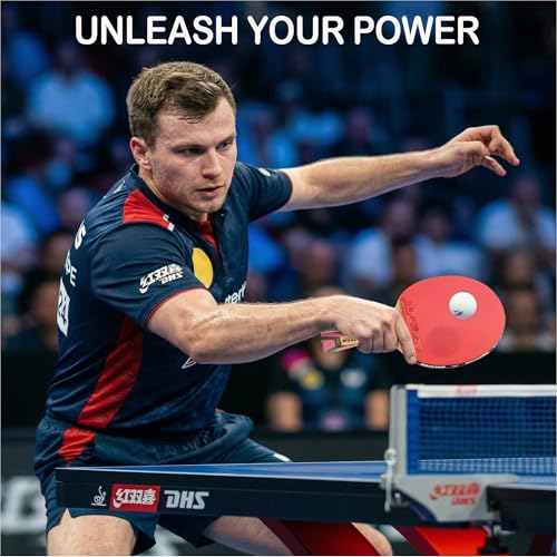 DHS Ping Pong Paddles,Table Tennis Racket with Hurricane 3 High Spin & Speed for Advanced Offensive Players, Flared Handle