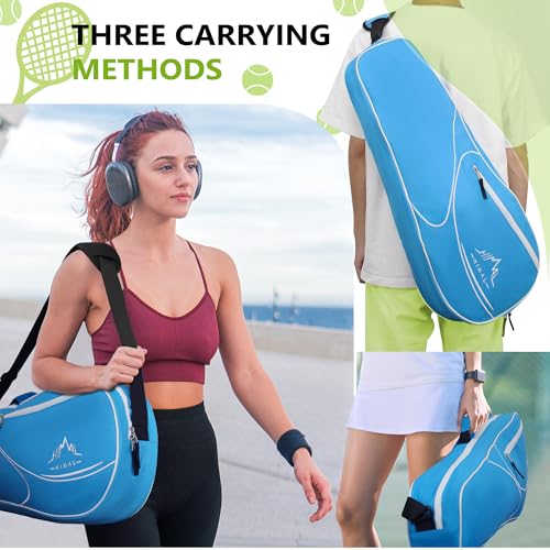 Himal 3 Racquet Tennis Bag With Protective Pad, Tennis Racket Bag for Men Women, Sports Enthusiasts of All Ages - color: Blue