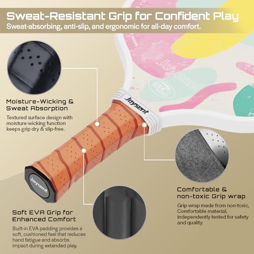 Pickleball Paddles Set, USAPA Approved Carbon Fiber Pickleball Set of 2 with Beginner Pickleball Rackets, Indoor Outdoor Pickle Balls for Adults Men Women, JT-1 - color: Mellow