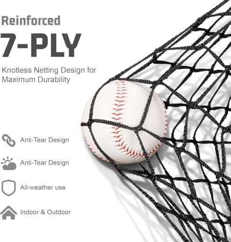 Storgem 6'X6' Baseball Softball Practice Net, Portable Baseball Net for Batting, Hitting, Pitching and Fielding, Carry Bag, Strike Zone and Batting Tee, Great for Kids Adult Youth