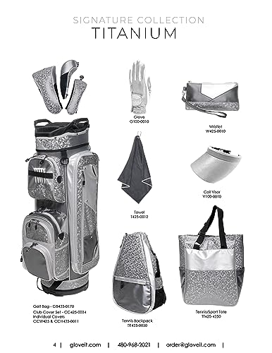 Glove It Signature Tennis Backpack for Women, Lightweight Ladies Tennis Bag & Sling Backpack for 2 Racquets, Balls, Water Bottle - Titanium