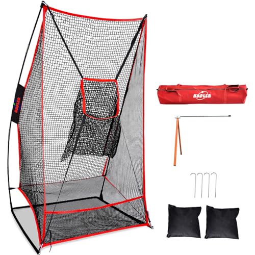Kapler Football Kicking Net for Field Goals - 3x6FT Portable Football Net for Throwing with Target Zone Attachment and Holder Tee - Sideline Practice for Backyard Skill Improvement
