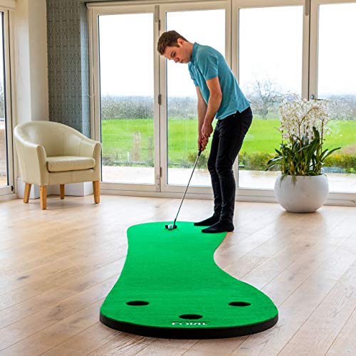 FORB Home Golf Putting Mat 10ft/12ft – Indoor Putting Green with Multiple Hole Targets, Incline Ramp & Non-Slip Foam Base – Golf Practice Mat for Accuracy, Distance Control & Home Training - size: 10ft