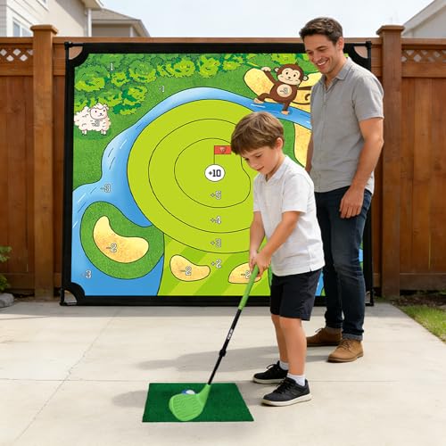 Golf Chipping Practice Game 52" x 52" Indoor Outdoor Games for Adult Kids and Family Golfer Training Set Without Club - style: Golf Set without Club