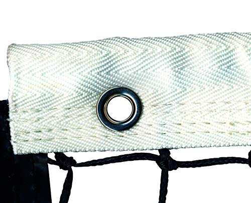 Gamma Super Tuff Tennis Net – 3.5mm Braided Polyethylene, Double Top Rows, Heavy-Duty Polyester or Vinyl Headband, UV Resistant, Galvanized Steel Cable, Official Court Size