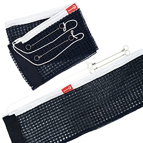 Sanung C-X1 Table Tennis Net Set, 2 Pieces Ping Pong Mesh Net with Chain for Indoor and Outdoor Training Competition Use, Easy to Set Up, Navy Blue