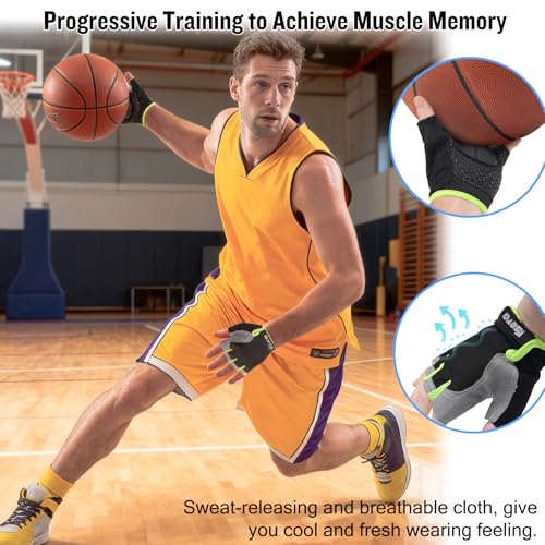 Upgraded Basketball Dribble Trainer Gloves for Kids Youth Adults, Dual-Thickness Pads to Maximize Training Efficiency, Dribbling Basketball Trainer Hand Grip Control Gifts - size: Kids&Youth