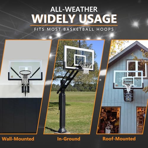 Basketball Rim Replacement, Single-Spring Breakaway Basketball Rim Outdoor Indoor, Universal 18 Inch Heavy Duty Basketball Hoop Rim and Net - color: BLACK, style: TUBE TIE Basketball Rim