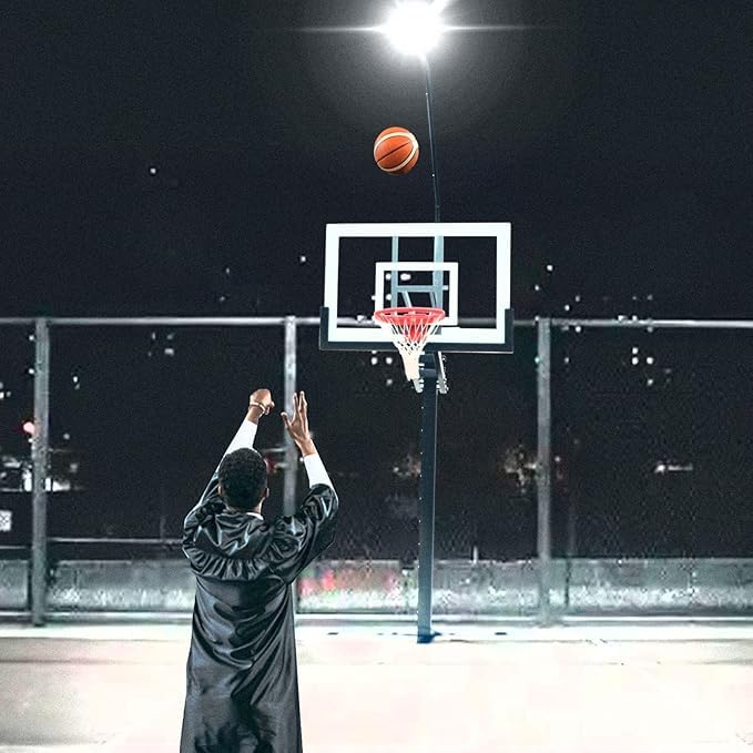 Basketball Hoop Light Bracket, Fit 5*5, 6*6, 6*8, 8*8, 8*12 Inch Square Pole, Fit Various LED Lights and with Solar Panel Install Location, Powerful & Durable, Easy Installation, LIGHTS NOT INCLUDED