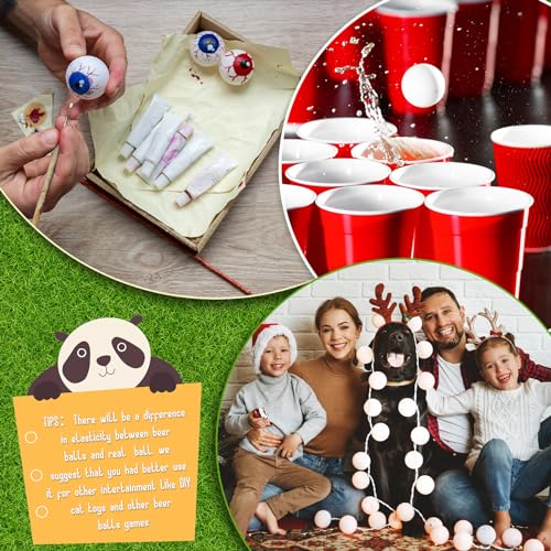 BBTO 300 Pcs 40 mm White Bulk Table Tennis Balls for Christmas Party Supplies Indoor Outdoor Games Entertainment Arts Crafts Activities