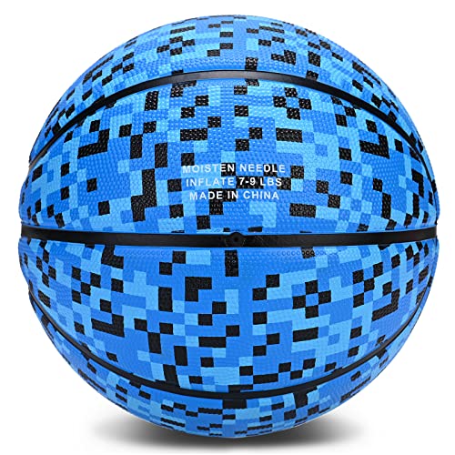 Official Rubber Basketball Outdoor Indoor Mens Basketball Ball Size 3/4/5/6/7 for Kids Youth Teen Boys and Girls Gift Ideas(Without Pump)