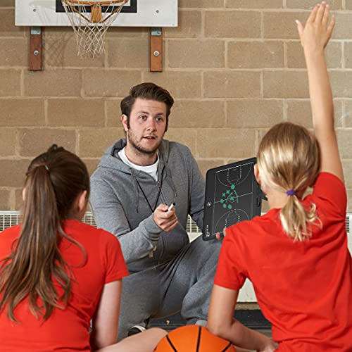 13.5'' Electronic Football Tactical Board, Basketball Coaching LCD Soccer Strategy Board With Stylus Pen, Marker Training Writing Tablet Coach Gifts - color: Basketball Black