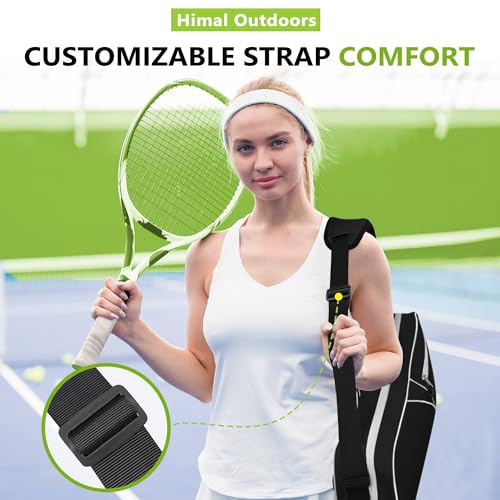 Himal 3 Racquet Tennis Bag With Protective Pad, Tennis Racket Bag for Men Women, Sports Enthusiasts of All Ages - color: Black