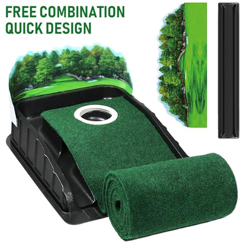 golfPutting Mat - Indoor Outdoor Training Aid, Automatic Ball Return Track | Multifunctional Tiny golfPractice Mat for Enthusiasts Lovers Mini Games Home Offices Skill Improvement Fun Challenge