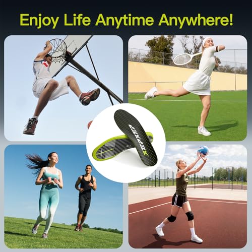 2026 Sport Carbon Fiber Performance Insoles –Customized Inserts, Non-Cleated Shoes–Basketball, Volleyball, Racquet Sports, Running & More–Run Faster, Jump Higher, Recover Quicker, Protect from Injury - size: MEN 14-14 1/2 | WOMEN 15-15 1/2 --319mm