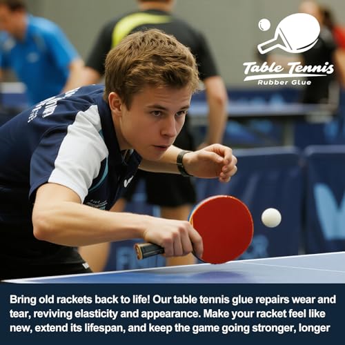 100ml Table Tennis Glue, Racket Adhesive for Rubber Replacement and Blade Maintenance, Ping Pong Paddle Glue with Sponge Applicators for Smooth Assembly