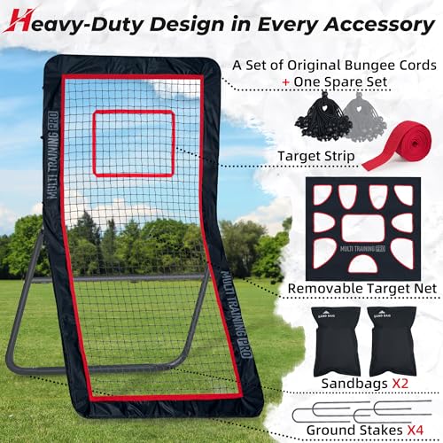 Heavy-Duty Lacrosse Rebounder for Backyard 4x7 ft/4x6 ft Volleyball Rebounder Net Bounce Back with Adjustable Angles