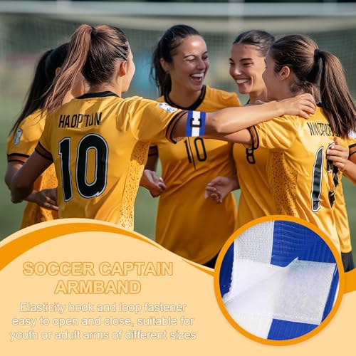 MECCANIXITY Soccer Captain Armband, Captain Arm Bands for Soccer Elastic Captain C Arm Band Sports Captain Armbands for Football Team Training Youth & Adult - color: Green/Red/Yellow/Blue